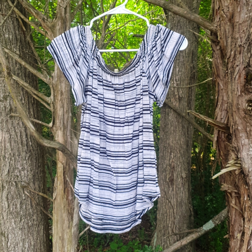 Dressy Striped Black & White Blouse